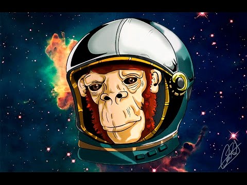 Space monkey. Космическая обезьяна арт. Космос НФТ обезьяна. Обезьяна в космосе бот. Космообезьяна киберпанк.