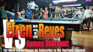 EFREN BATA REYES VS JAMES RODRIGUEZ Race 18 PAREHAS $1400 @3cushionsports