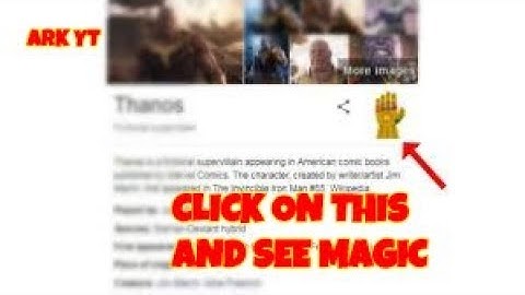 Thanos Google easter egg II google celebrating endgame