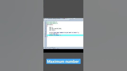 C Program to find maximum number from entered numbers #c#shorts
