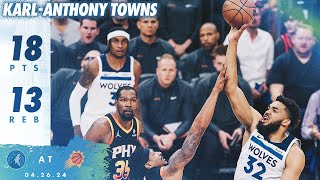 Karl-Anthony Towns Scores 18 Point, 13 Rebound Double Double In GAME 3 WIN Against Suns | 04.26.24