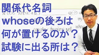 【高校英語】606関係詞/whoseの後ろに何を置くか認識してる人は少数だから試験に出る！