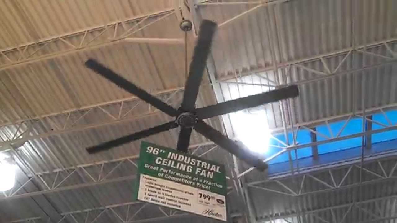 Hunter 96 Satin Metal Industrial Ceiling Fan At Menards