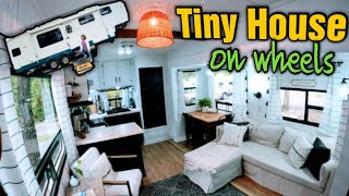 Modern TINY HOUSE on Wheels Renovation (5th Wheel RV Tour)