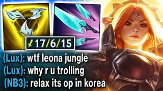 My team said I was trolling for picking AD Bruiser Leona Jungle... so I carried them all