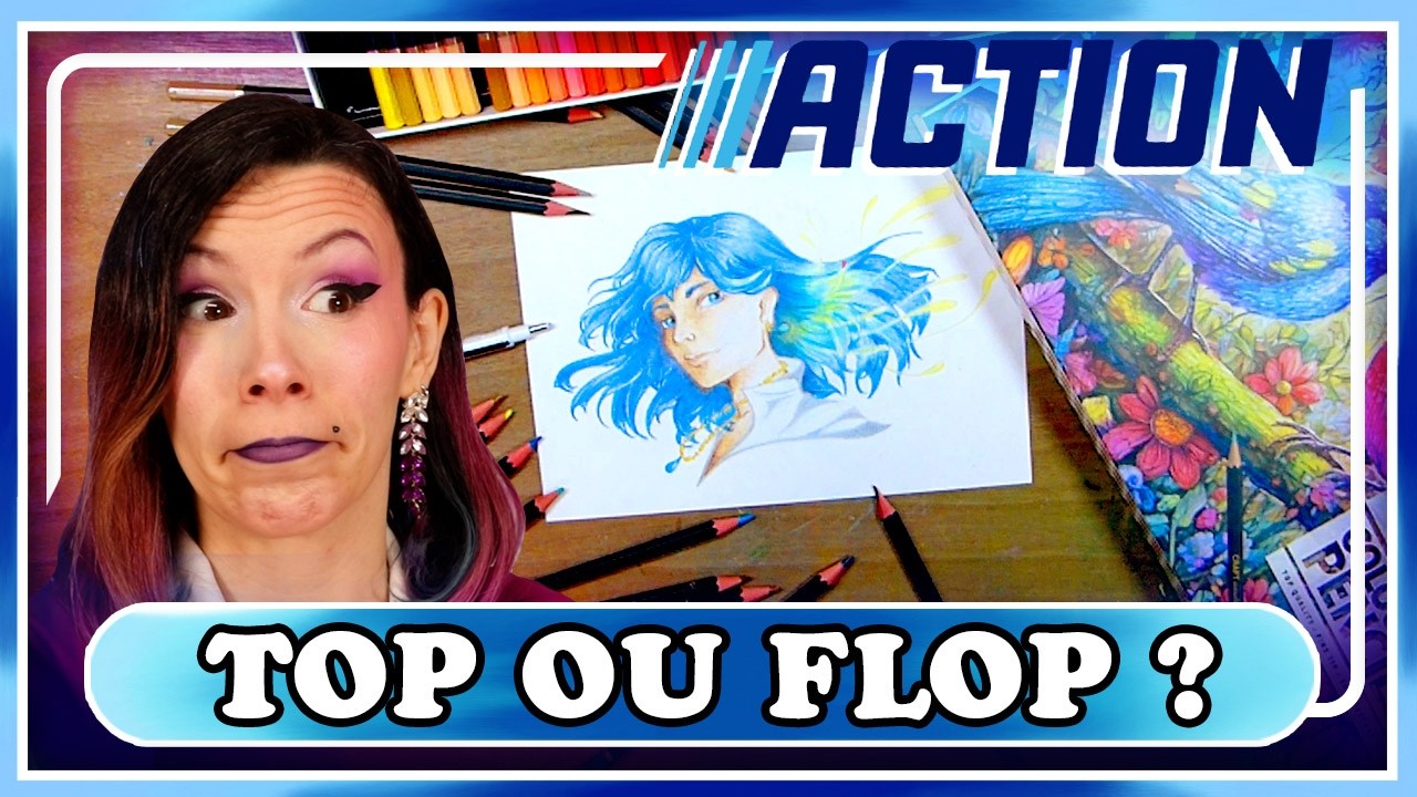HAUL ACTION 🌟Les crayons ACTION sont-ils VRAIMENT nuls ? (Test et avis !) +🖍️ Dessin Ghibli