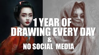 1 Year of DRAWING & PAINTING Every day | 10 000 DRAWINGS | TOUGH LESSONS on IMPROVEMENT
