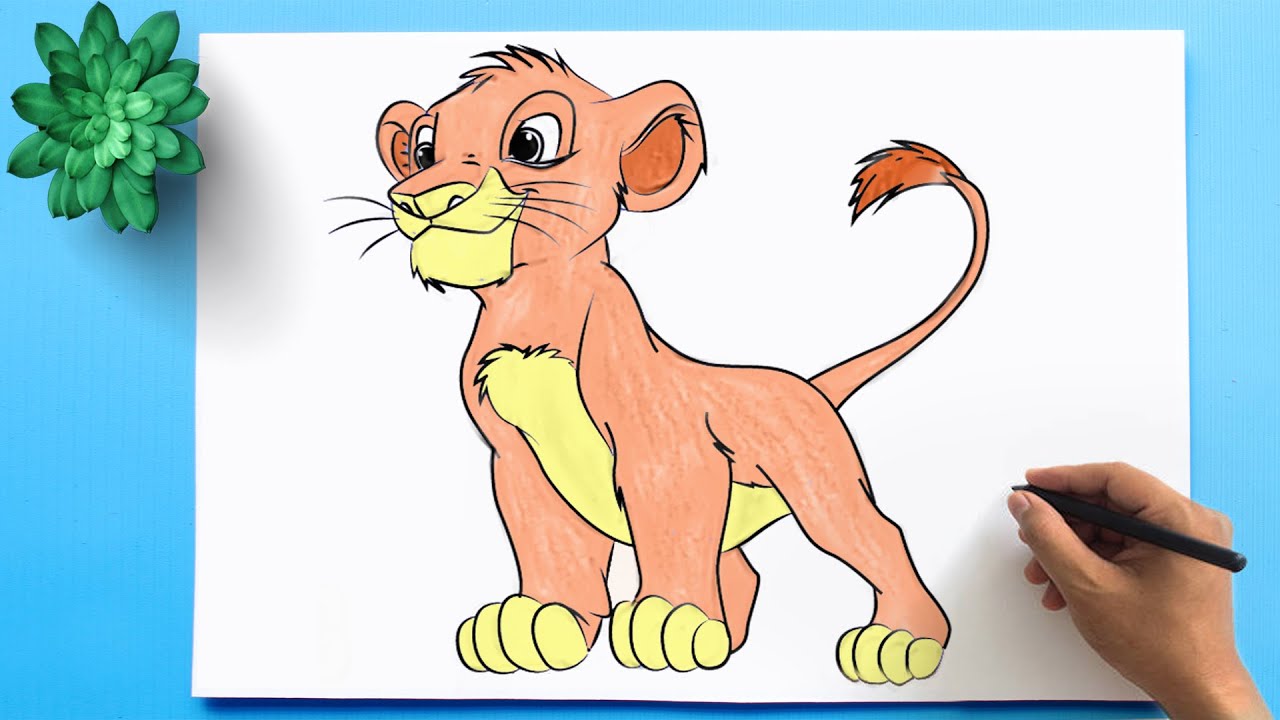 baby lion cartoon drawing