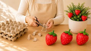 Turn an Egg Carton Into a Cute Strawberry 🍓 Recycled Craft Idea / DIY Step by Step Tutorial Turn an Egg Carton Into a Cute Strawberry 🍓 Recycled Craft Idea / DIY Step by Step Tutorial