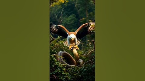 Eagle Attack on Big Python Snake in Forest Jangle #aivideo #wildlife #eagleattack #eagleattack