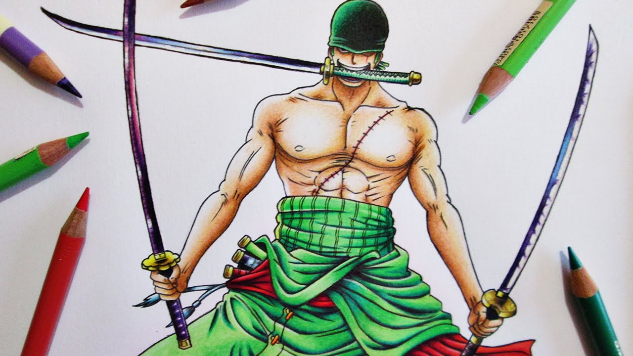 Speed Drawing Zoro Roronoa One Piece Youtube