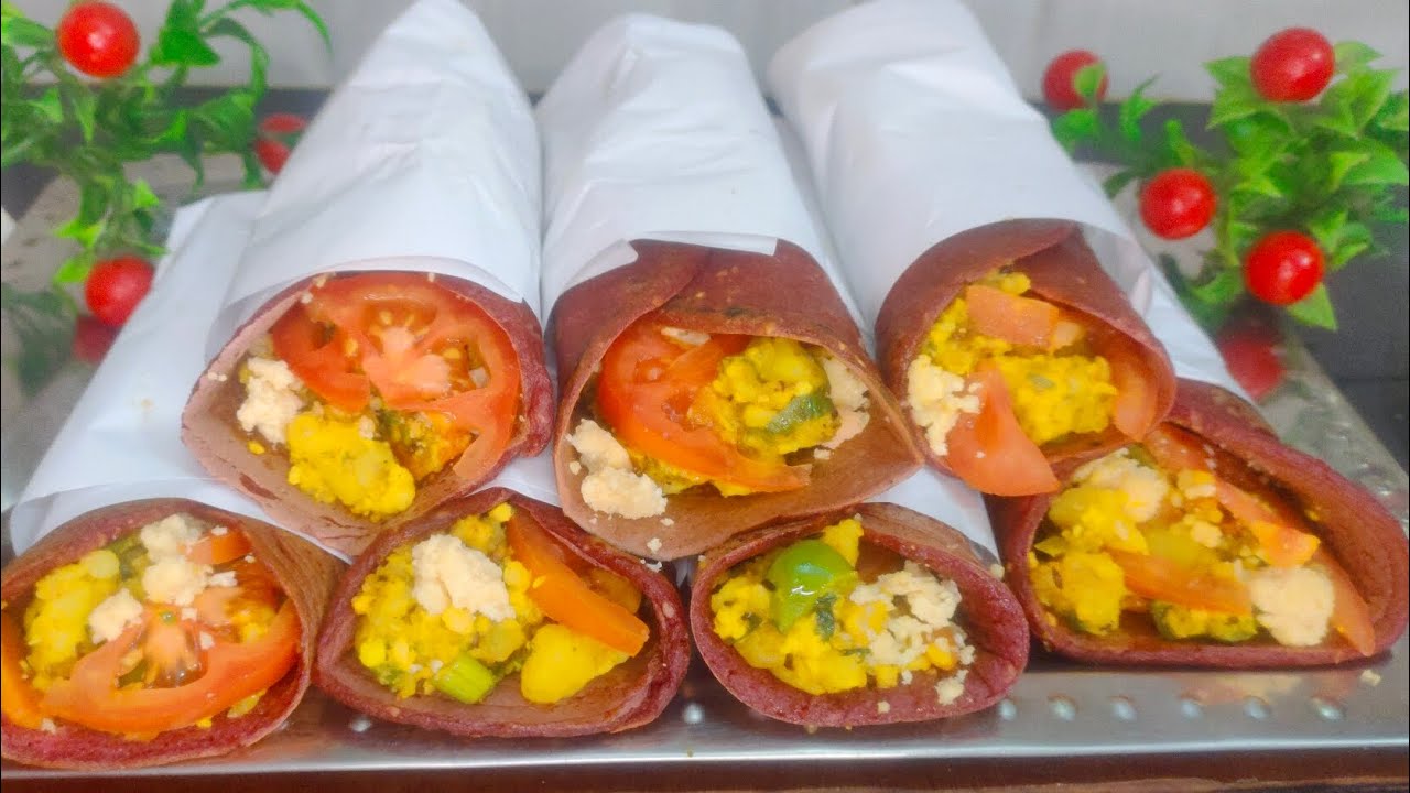 👌🏻👆🏻किनोआ बीटरूट रैप (Quinoa Beetroot Wrap)😋👍🏻 #cookingideas #easyrecipe #嗡嗡嗡 