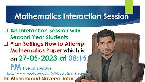INTERACTION WITH SECOND YEAR STUDENTS Muhammad Naveed Jafar is going live!