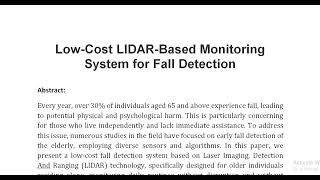 Low Cost LIDAR Based Monitoring System for Fall Detection