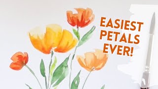 SIMPLE \& EASY Watercolor Flowers - Anyone Can Paint!