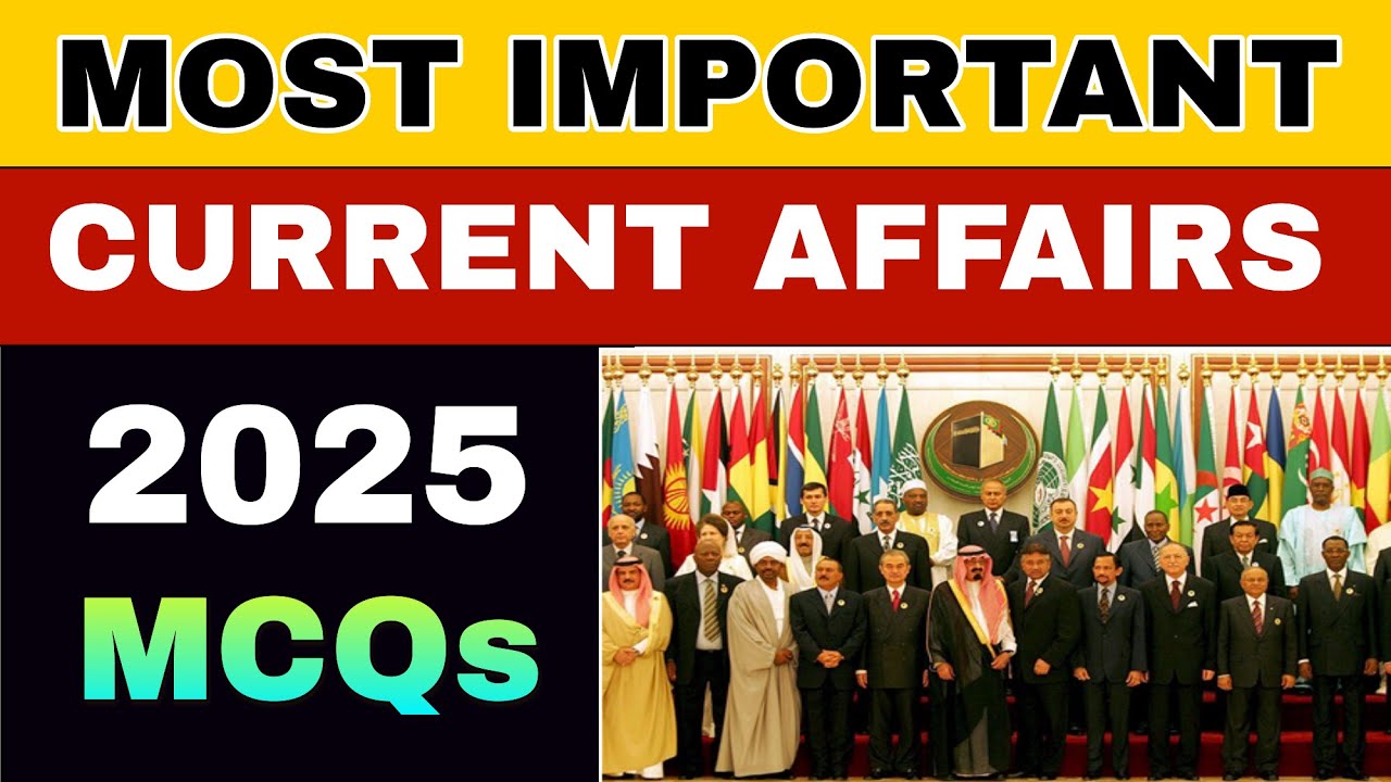 Top Current Affairs MCQs 2025 September & August | Most Important ...