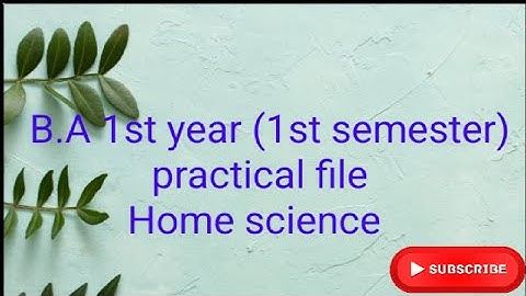 B.a 1st year (1st semester) Home science, practical file #ccsu