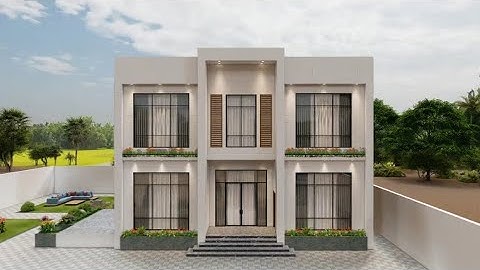 Modern House Design Modern villa Elevation in Revit Villa design ideas in lumion #lumionwalkthrough