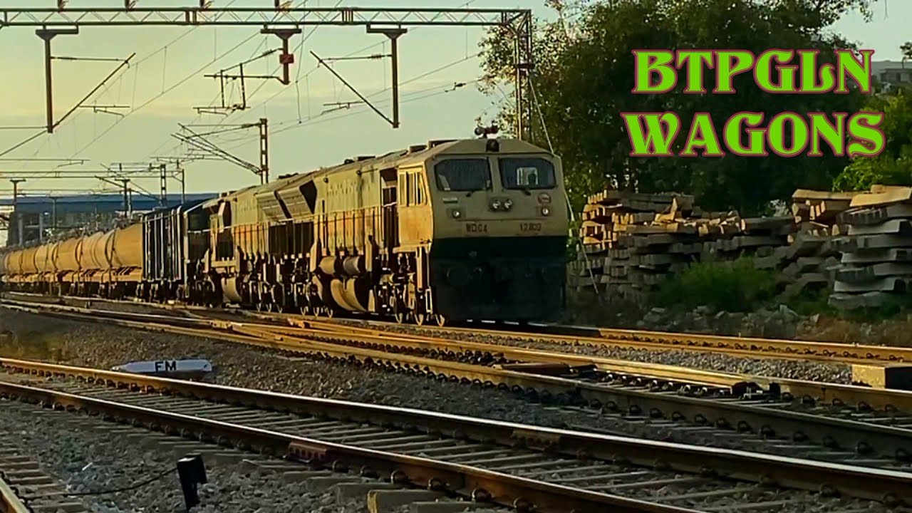 GREEN EMD WDP4 TWINS WITH BTPGLN WAGONS | INDIAN RAILWAYS.