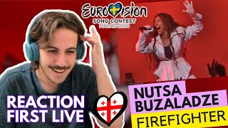 🇬🇪 Reaction First Live Nutsa Buzaladze - Firefighter at London Eurovision Party 2024 GEORGIA (SUBTL)