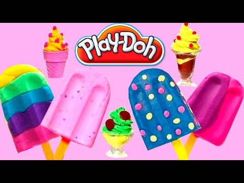 Play Doh Scoops N Treats Diy Ice Cream Cones Popsicles Sundaes Waffles Desserts Play Doh Ice Creams-11-08-2015
