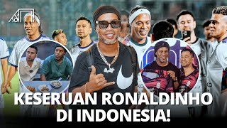 Fun Football Intensitas Tinggi Buat Dinho Main Cuma Sebentar! Momen Keseruan Ronaldinho di Indonesia