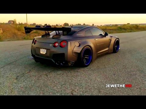 BADASS Nissan GT-R R35 Liberty Walk w/ ARMYTRIX Performance Exhaust! Revs & LAUNCH!