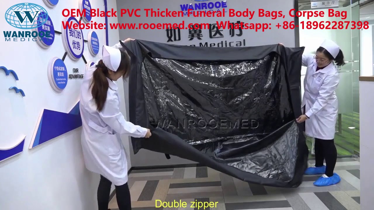 China OEM Black PVC Thicken Funeral Body Bags, Corpse Bag, Mortuary