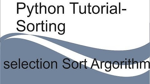 python selection sort