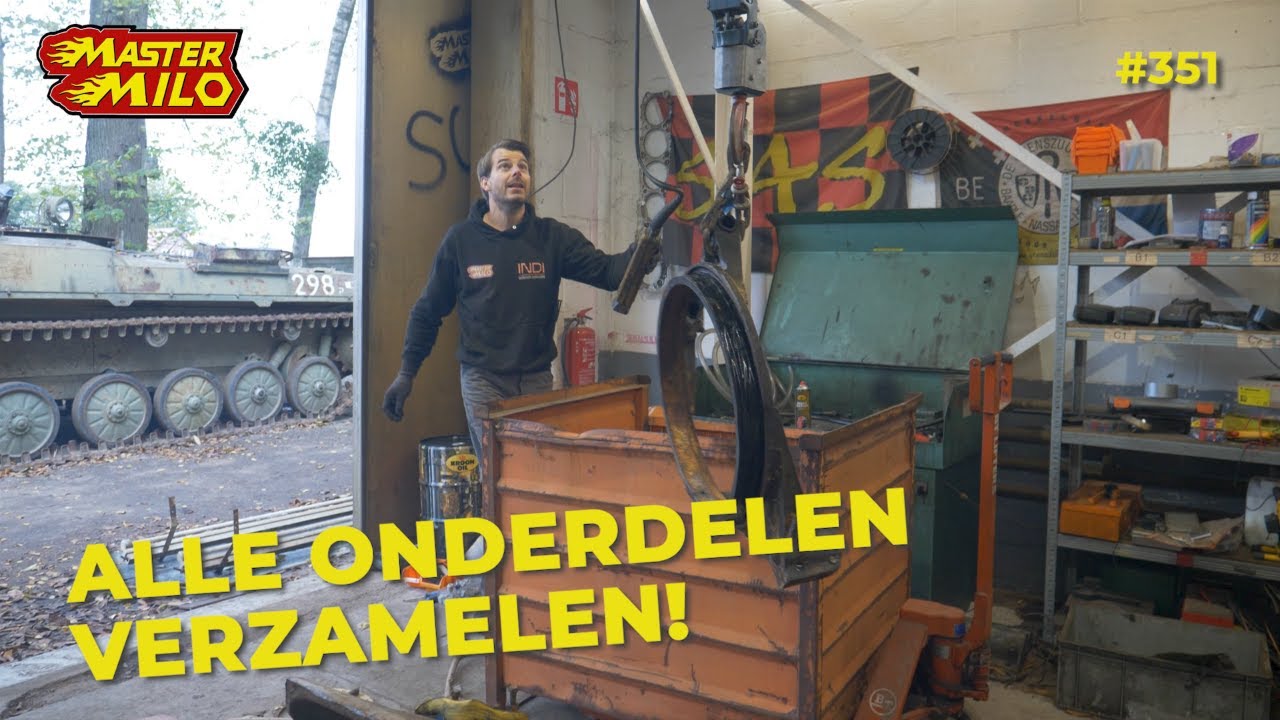 Tank koepel onderdelen verzamelen voor het stralen! #351