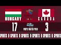 Game recap of Hungary's 17-3 victory over Canada in Men's Water Polo