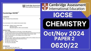 IGCSE Chemistry PAPER 2 OCT/NOV 2024 | 620/22 | Solved