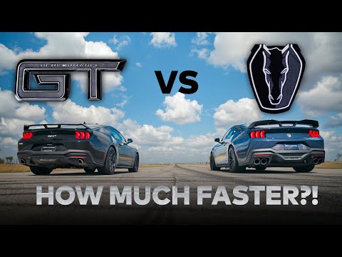 2024 Ford Mustang GT vs. Dark Horse Mustang // Stock Comparison // Dig and Roll Drag Race