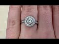 0.65ct Diamond and Diamond Halo Ring - Denville Ring - Hand Video