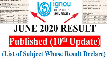 [Big Update] IGNOU JUNE/Sept. 2020 EXAM RESULT 10th UPDATE PUBLISHED || Check Your Result Now