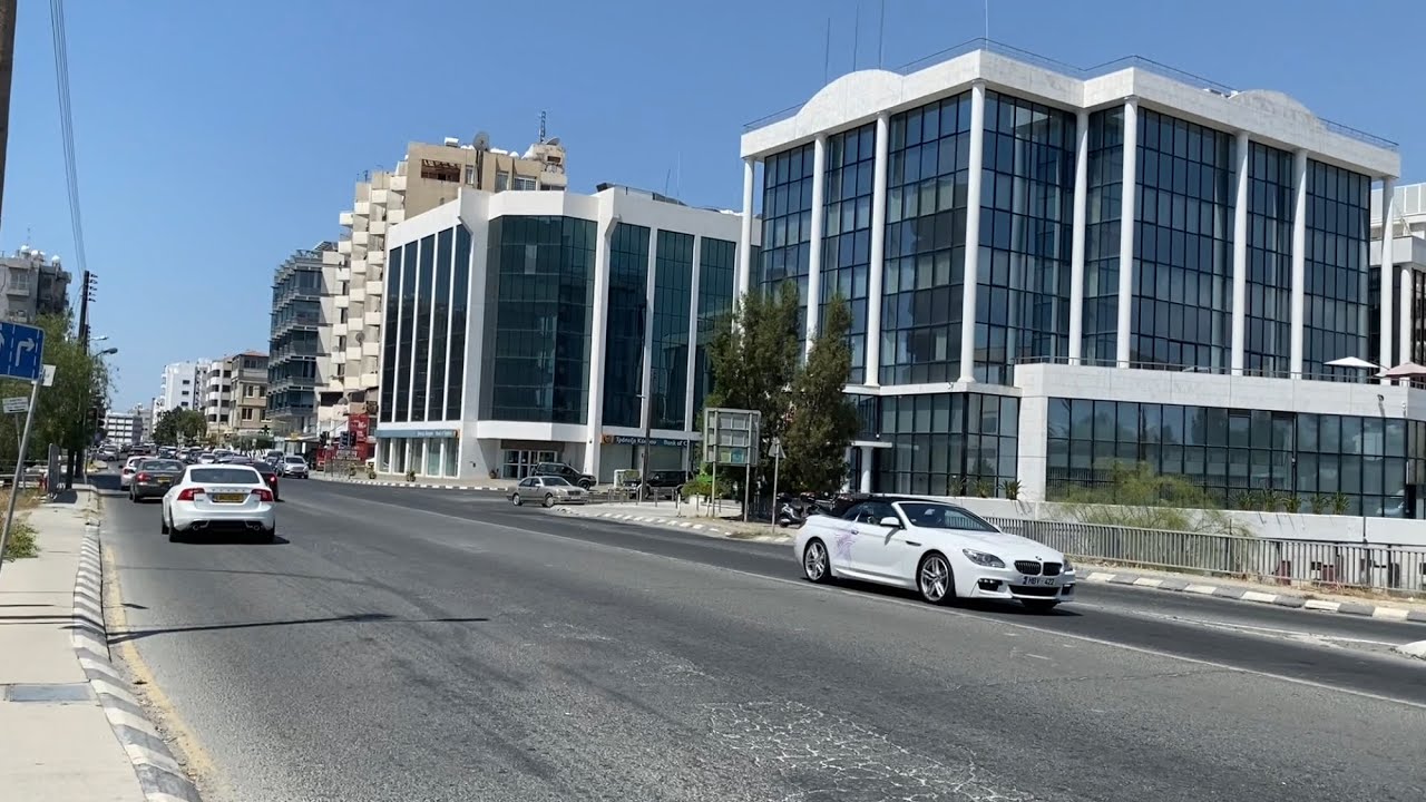 Walking from Sklavenitis supermarket to Bank of Cyprus, Kolonakiou street in Limassol, Cyprus