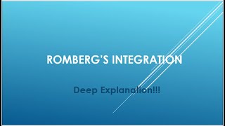 Romberg's Integration