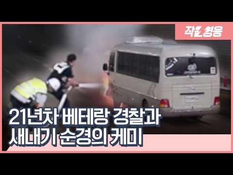 “엔진에 불이…“ 21년 차 베테랑 경찰과 시보 순경이 보여준 찰떡 케미 [작은영웅]