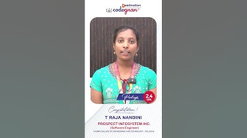 🎉 Success Story Alert! 🎓 | T Raja Nandhini - 2.4 LPA 🎓