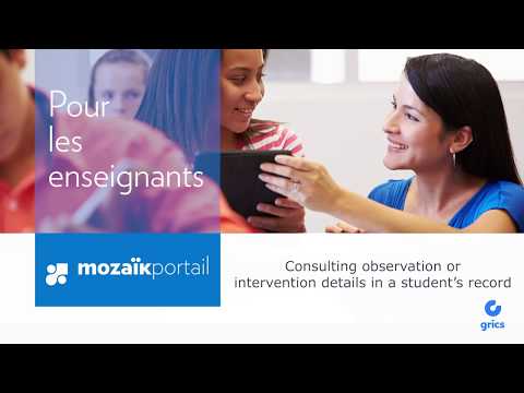 Consulting observation or intervention details in a student's record - Mozaïk-Portal For Teachers