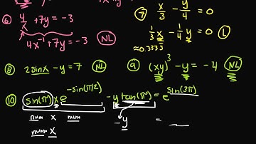 More Examples on Determining Linear & Nonlinear Equations