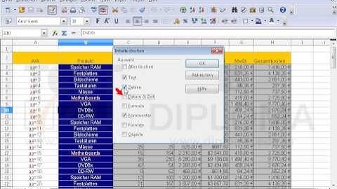 Löschen Sie den Text, die Formate und den Kommentar der Zelle B10.