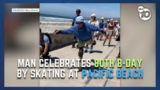 Pacific Beach rollerblading legend 'Slomo' celebrates 80th birthday