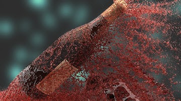 Fluid Simulation Fill and Splash Red Wine