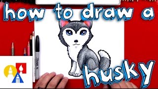 How To Draw A Cartoon Husky