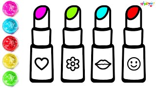 How to draw lipstick for children, toddlers | Makeup drawing easy l Let's Paint Together l Yippee!