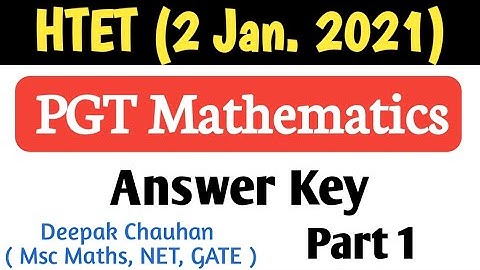 HTET ( 2 Jan. 2021) Pgt Mathematics Answer Key - Part 1