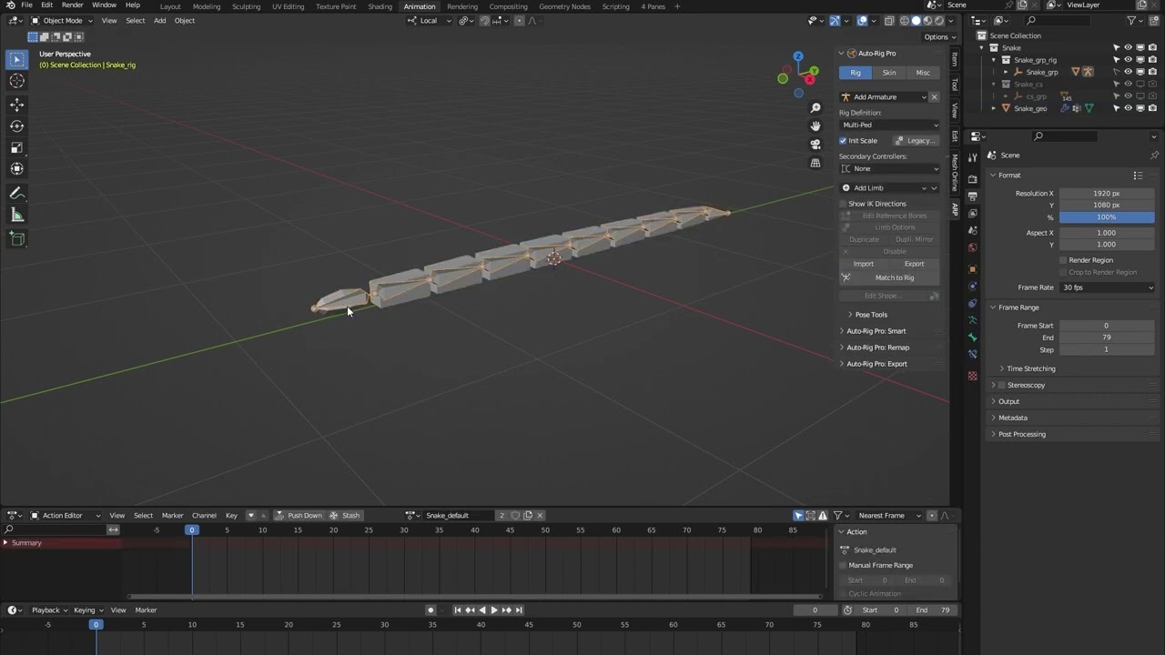 Snake Blender Rig | Auto-Rig Pro: Rig Library