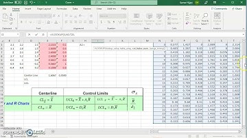 SPC (Statistical Process Control) X-bar and Range chart in MS Excel 365