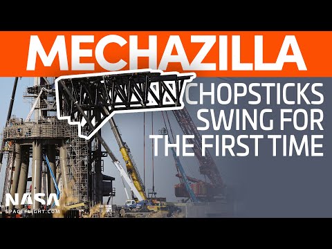 Chopsticks Swing for the First Time | SpaceX Boca Chica